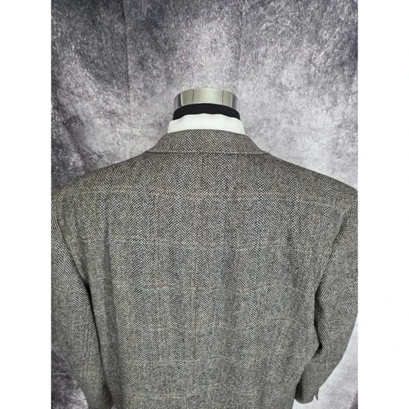 Hart Schaffner Marx Tweed Blazer Mens 48R Gray Wool Sports Coat Jacket 2 Buttons